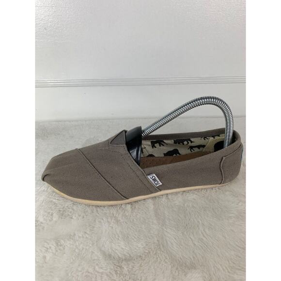 TOMS Classic Ash Canvas Gray Recycled Cotton Canvas Slip On Shoes Women’s Sz 7.5 - Picture 4 of 9